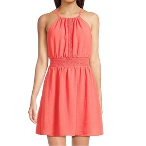 3/$10 No Boundaries Vibrant Coral Halter Dress